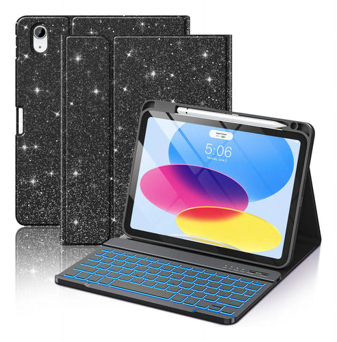 Funda Con Teclado Para iPad A16 11th 10th Gen Negro