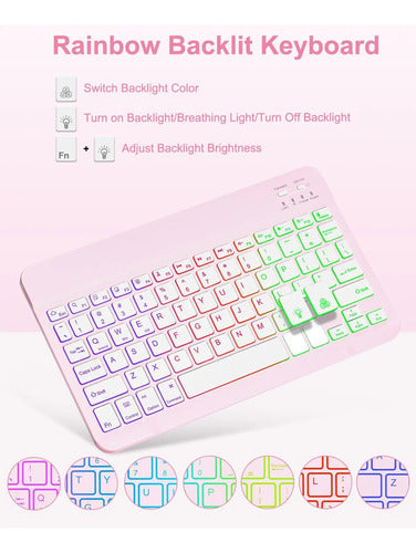 Funda Con Teclado Para iPad Air Rosa