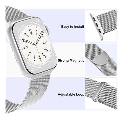 Pack 3 Correas Metálicas Malla Para Apple Watch 38-49mm Rosa 3.8 Cm