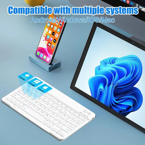 Teclado Bluetooth Noox Para iPad Y Tablets Blanco