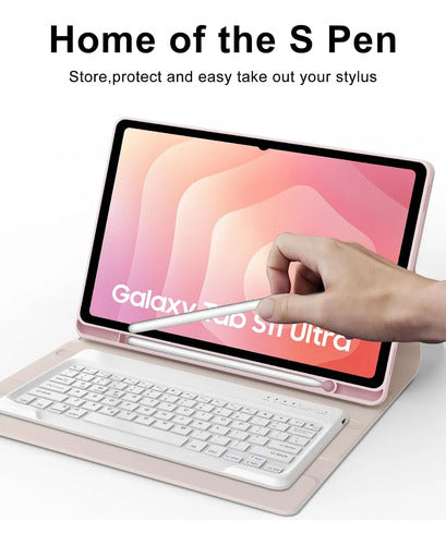 Funda Con Teclado Para Samsung Tab S11 Ultra Rosa