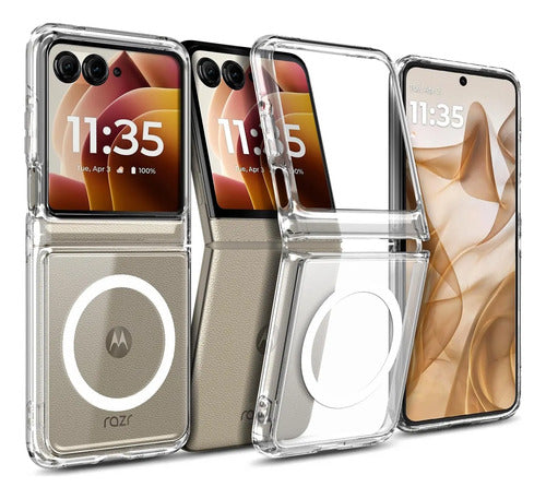 Funda Magnética Para Motorola Razr Ultra 2025, Transparente Transparente