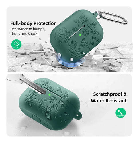Funda Para AirPods Pro 3 De Silicona Verde Oscuro