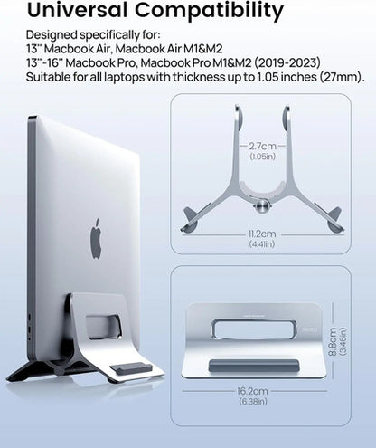 Soporte Vertical Para Laptop Con Bloqueo Automático Plateado