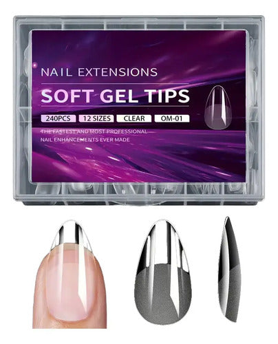 Soft Gel Tips 240 Pcs Uñas Forma De Almendras
