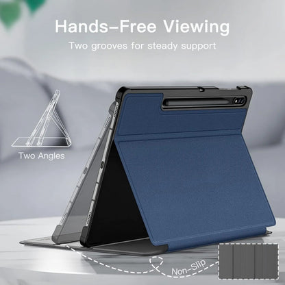Funda Jetech Para Samsung Galaxy Tab S8/s7 Con Soporte S Pen Azul Marino Lisa