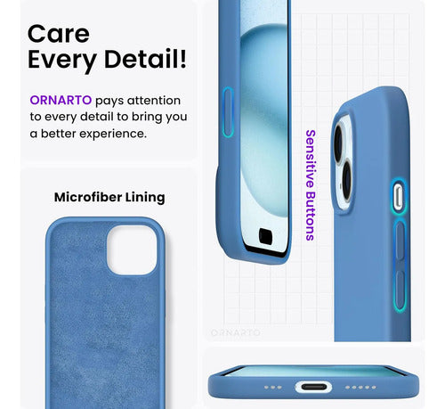 Funda De Silicona Para iPhone 15 Azul