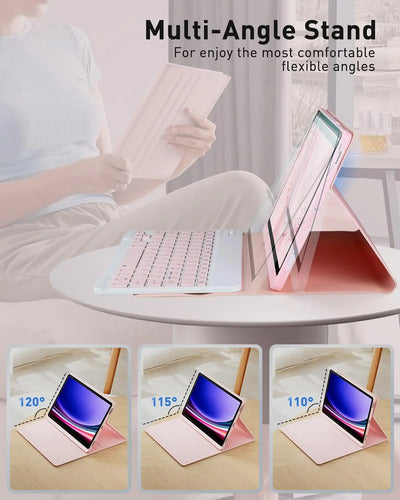 Funda Con Teclado Para Lenovo Tab M11/k11 Lte 2024 11 Rosa
