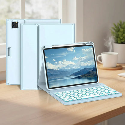 Funda Con Teclado Para iPad Air 11  Y Pro 11 Azul Claro