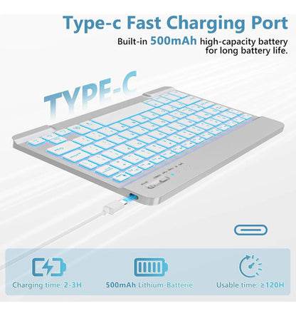 Funda Con Teclado Para iPad A16 11th 10th Gen Plateado