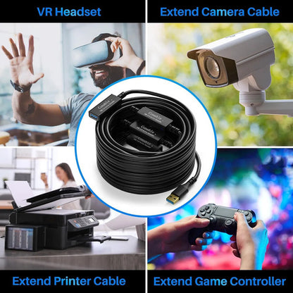 Cable Extensor Usb 3.0 Activo 100 Pies Negro