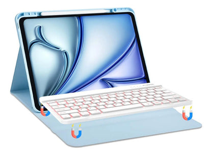 Funda Con Teclado Para iPad Pro 13'' (m4) 2024 Luz Azul