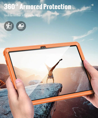 Funda Para Galaxy Tab A9 Plus 11-inch 2023, Negra Naranja