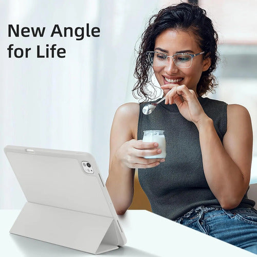 Funda Akkerds Para iPad Pro 13' Con Soporte Para Lápiz Gris