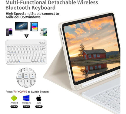 Funda Con Teclado iPad De 10a/11a Gen. 11/10.9 PuLG, A16 Crema