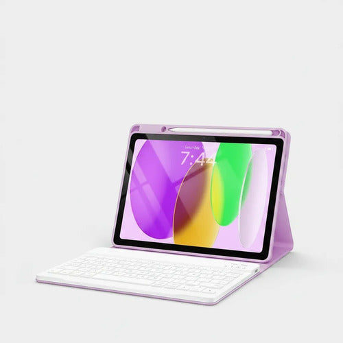 Funda Con Teclado Para iPad A16 Lavanda