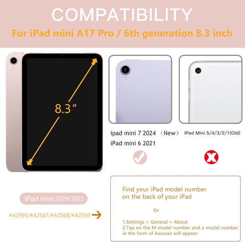 Funda Para iPad Mini 7/6 Gen 2024/2021 8.3'' Rosa