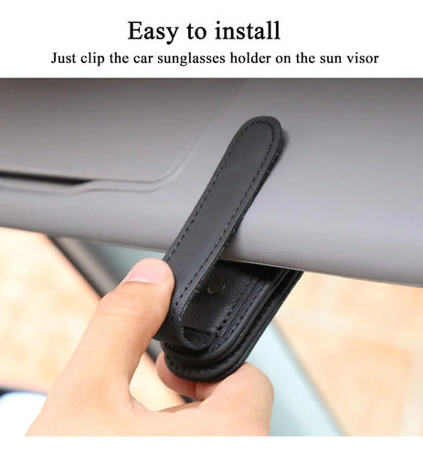 Soporte Para Lentes En Visera De Auto Negro