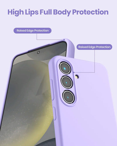 Funda De Silicona Líquida Para Samsung Galaxy S25 Lila Lisa