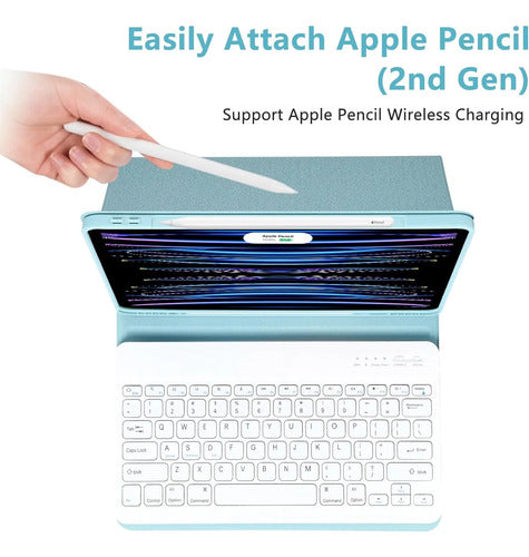 Funda Con Teclado Para iPad Pro M3 11  Azul