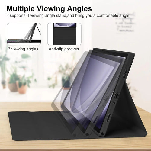 Funda Con Teclado Para Samsung Galaxy Tab A11 Plus/a9 Plus Negro