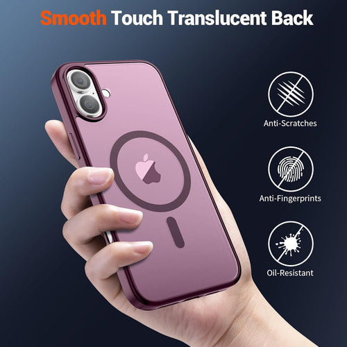 Funda Magnética Supfine Para iPhone 16 Bordó