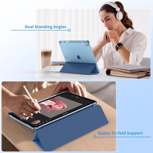 Funda Moko Para iPad Air Con Soporte Para Lápiz Azul Marino