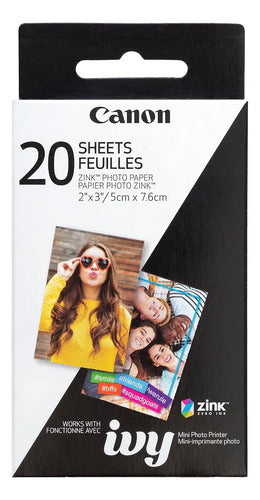 Papel Fotográfico Adhesivo 2x3 Pulgada Canon Zink Blanco