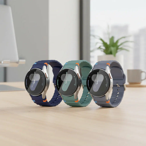 Correas Deportivas Compatibles Con Galaxy Watch 7 6 5 4 Fe Azul Marino 4.4 Cm