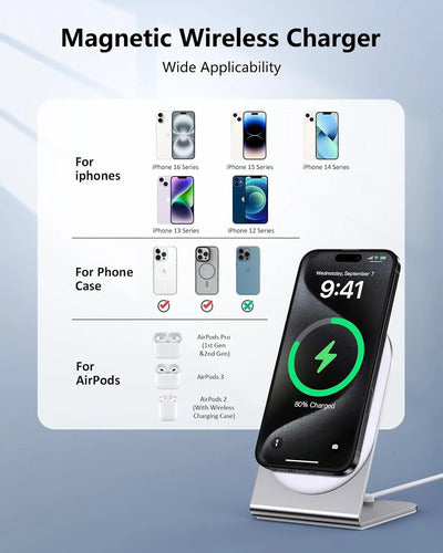 Cargador Inalámbrico Magnético Para iPhone Blanco