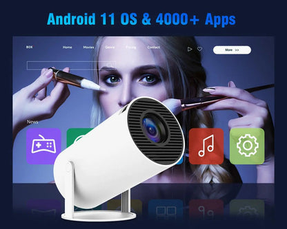 Mini Proyector Hy300pro Con Wifi Y Bluetooth, 4k Blanco