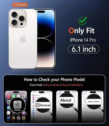 Funda Para iPhone 14 Pro Transparente Anti-amarilleo Azul