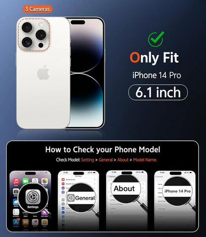 Funda Para iPhone 14 Pro Transparente Anti-amarilleo Negro