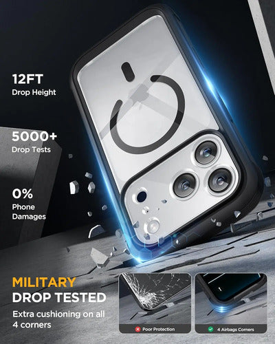 Funda Miracase Para iPhone 17 Pro Max 6.9  Con Protector Negro