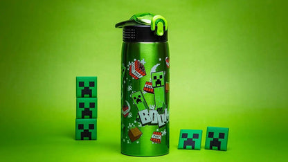 Botella De Agua Zak Minecraft Acero Inoxidable Verde Oscuro