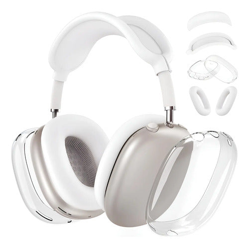Funda De Silicona Para AirPods Max, Blanco Transparente Blanco