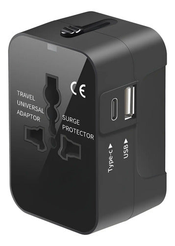 Adaptador De Viaje Universal Todo En Uno Mingtong Negro