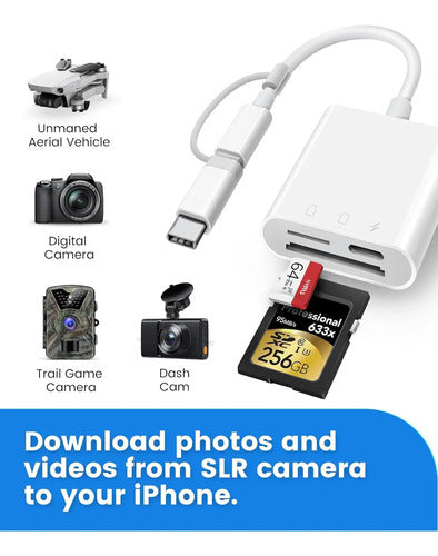 Lector De Tarjetas Sd Para iPhone/iPad Blanco