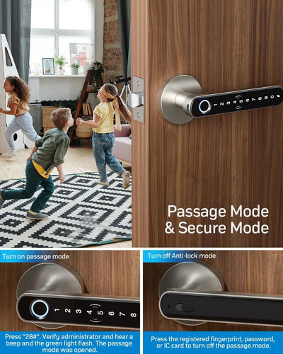 Cerradura Inteligente Tmezon T8 Con Huella Digital Y Llave Negro