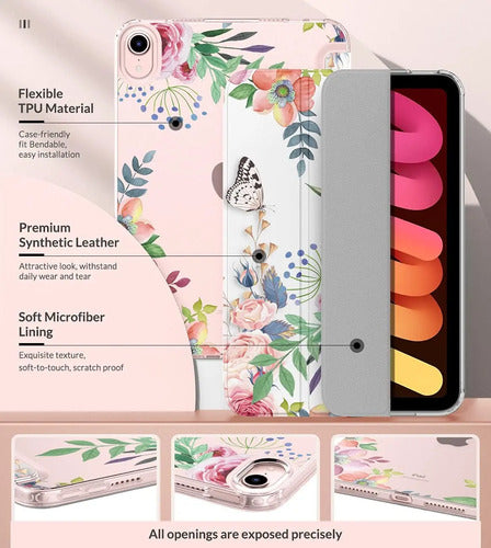 Funda Para iPad Mini 7 (a17 Pro) 2024 Y iPad Mini 6 Fragrant Flowers