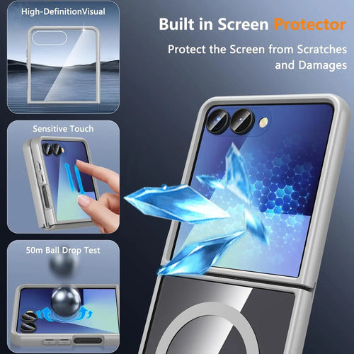Funda Magnética Para Samsung Galaxy Z Flip 7 Gris
