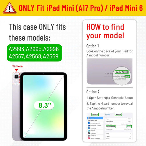 Funda Híbrida Slim Para iPad Mini 7/6 Gen Starlight