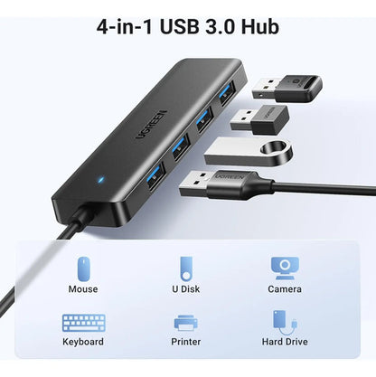Usb 3.0 Hub, 4 Puertos, Ultra-slim Negro