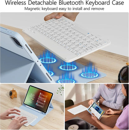 Funda Con  Teclado Para iPad Pro 11'' Gen Azul Claro