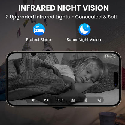 Cámara Seguridad 2k Ultra Hd Con Visión Nocturna Y Audio Blanco