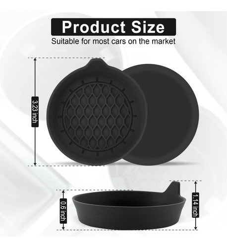 Soportes De Silicona Ecológica Para Bebidas De Auto Negro