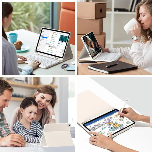 Funda Con Teclado iPad De 10a/11a Gen. 11/10.9 PuLG, A16 Crema