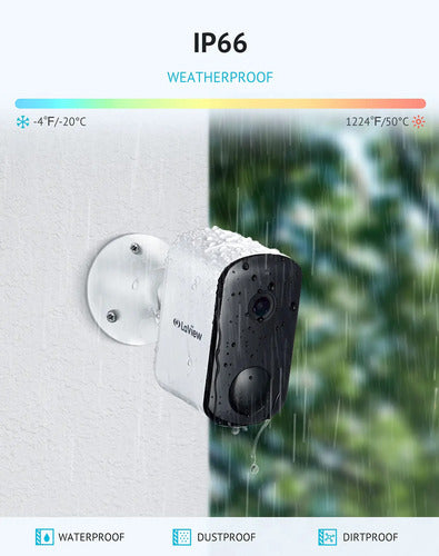 Set De 2 Cámaras De Seguridad Inalámbricas 2k 3mp Con Vis... Blanco