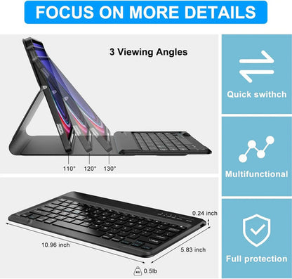 Funda Con Teclado Para Samsung Galaxy Tab S9/s10 Plus Negro