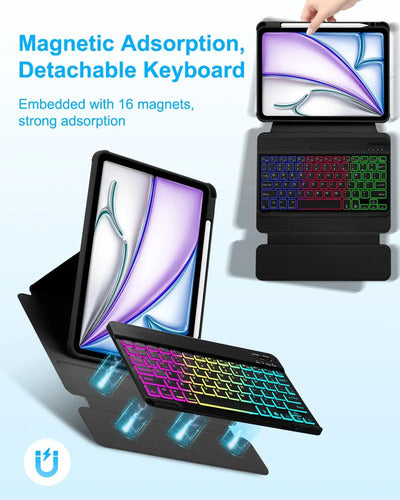 Funda Con Teclado Para iPad Air Negro